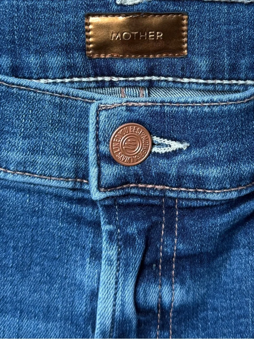 MOTHER The Outsider Ankle High Rise Jeans Blue “Walking on Coals” Size 27 - Picture 5 of 16